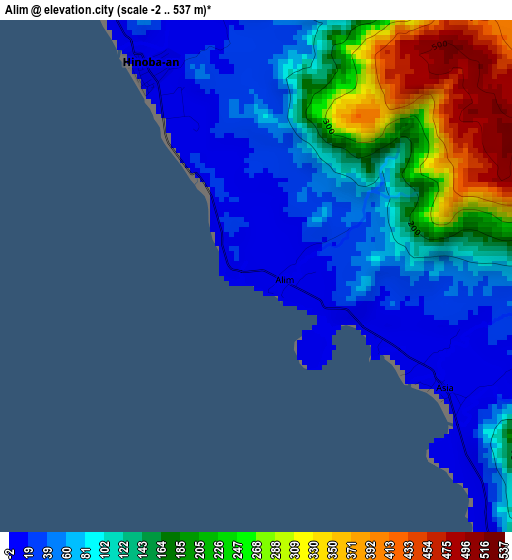 Alim elevation map