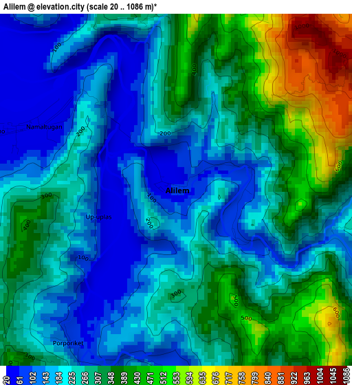 Alilem elevation map