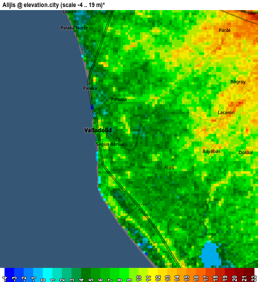 Alijis elevation map