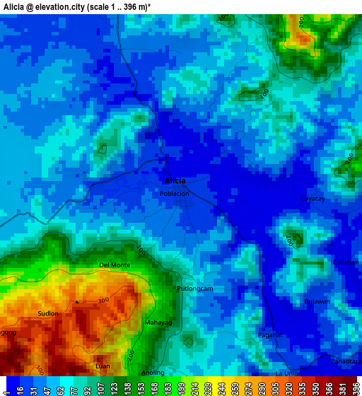 Alicia elevation map