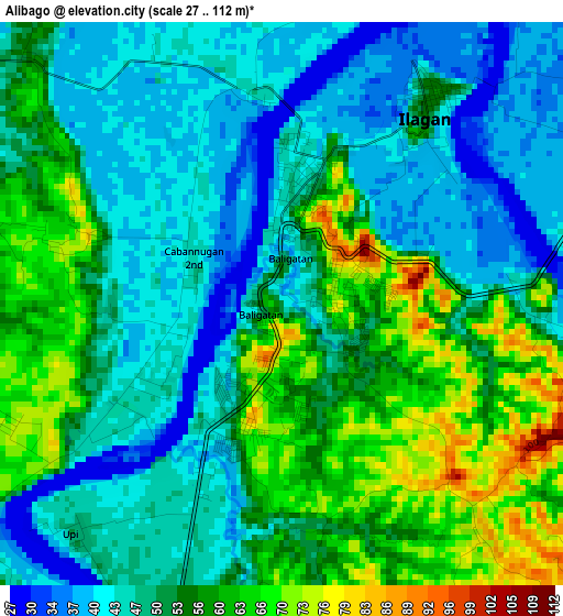 Alibago elevation map