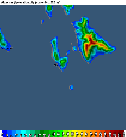 Algeciras elevation map
