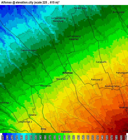 Alfonso elevation map