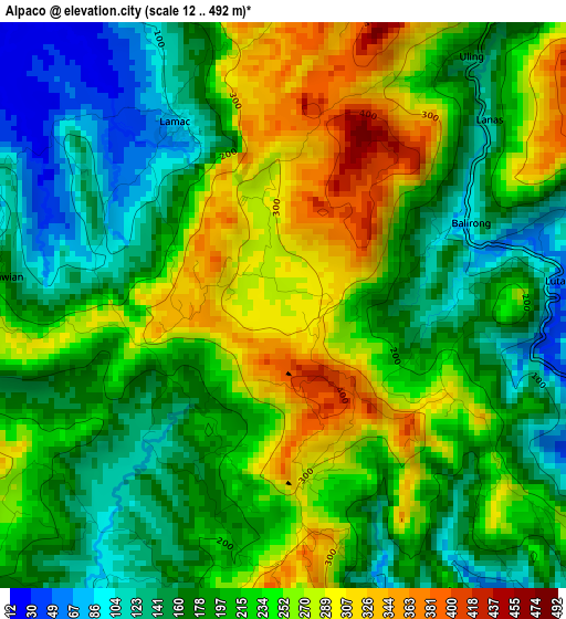 Alpaco elevation map