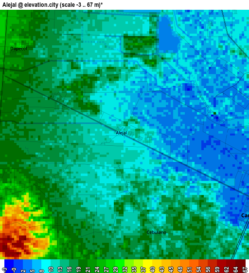 Alejal elevation map