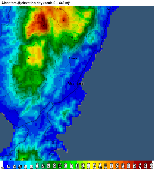 Alcantara elevation map