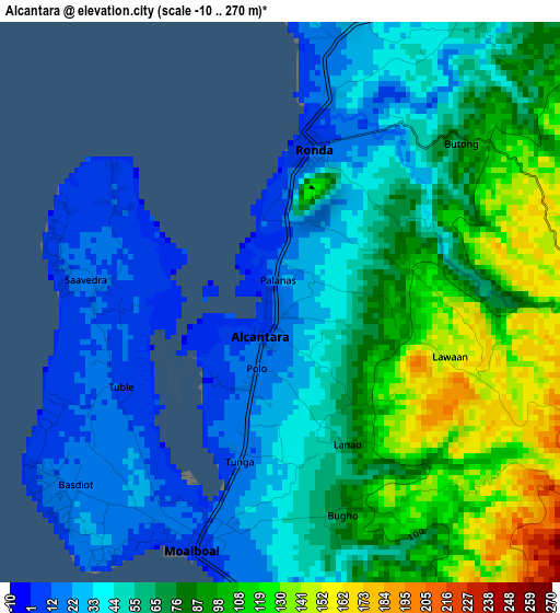 Alcantara elevation map