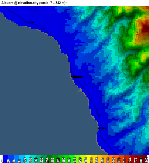 Albuera elevation map