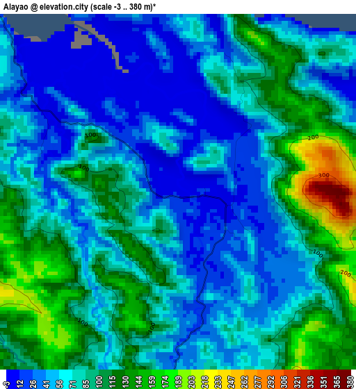 Alayao elevation map