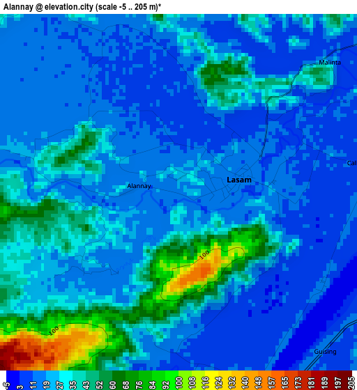 Alannay elevation map