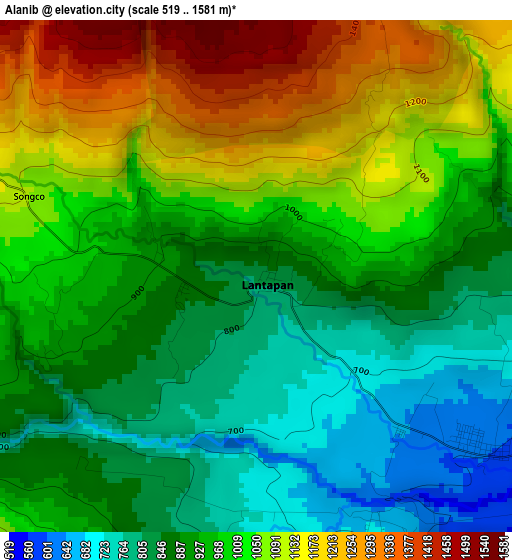 Alanib elevation map