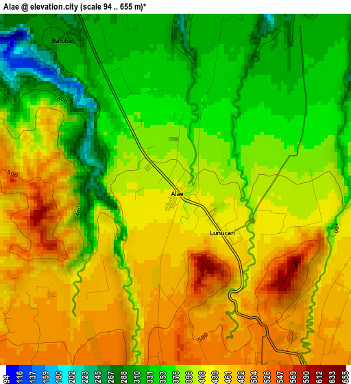 Alae elevation map