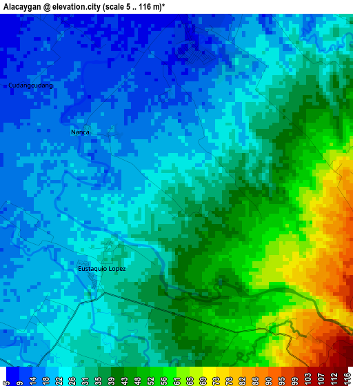 Alacaygan elevation map