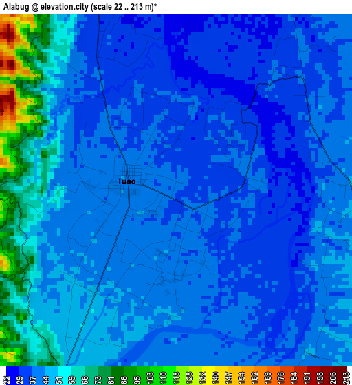 Alabug elevation map