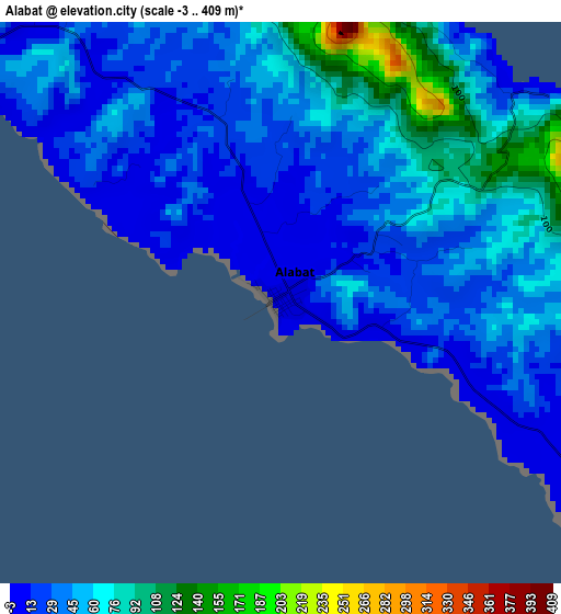 Alabat elevation map