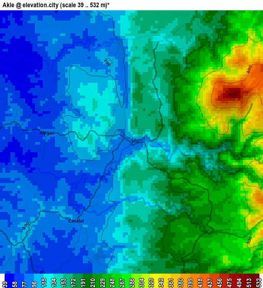 Akle elevation map