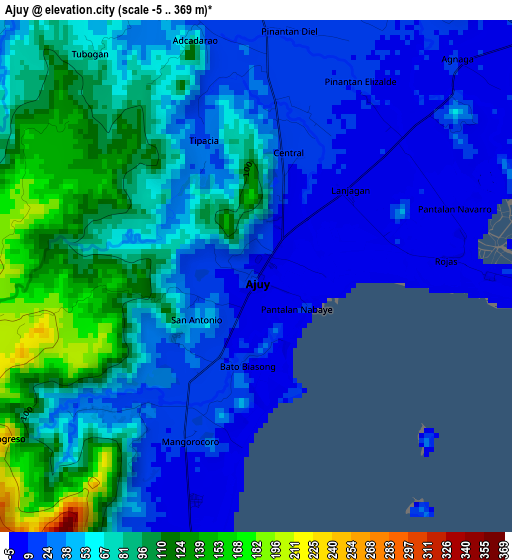 Ajuy elevation map