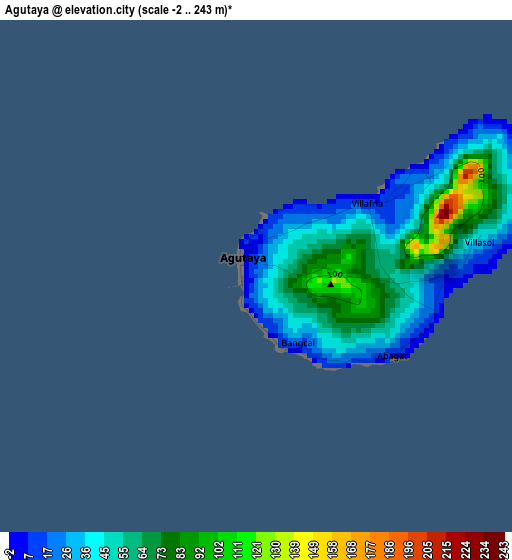 Agutaya elevation map