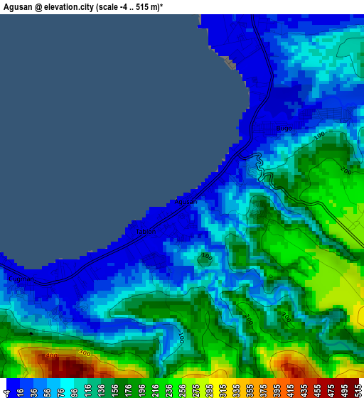 Agusan elevation map