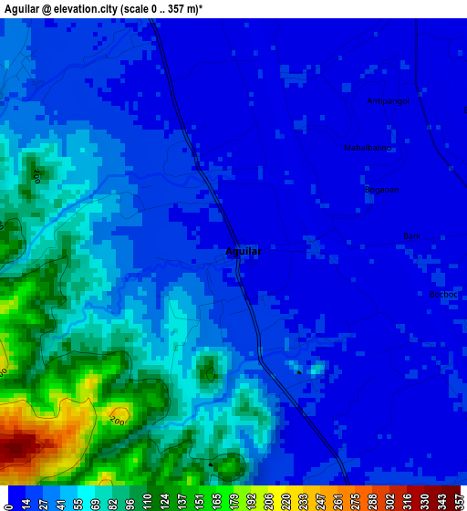 Aguilar elevation map