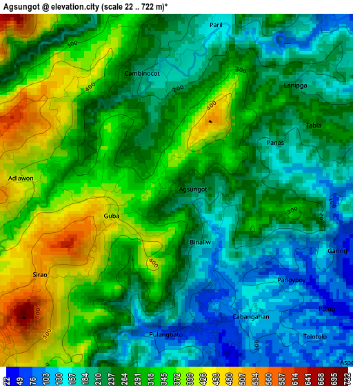 Agsungot elevation map