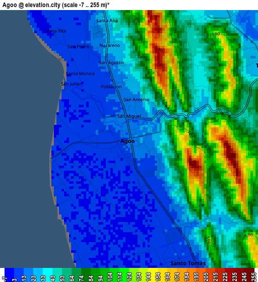 Agoo elevation map
