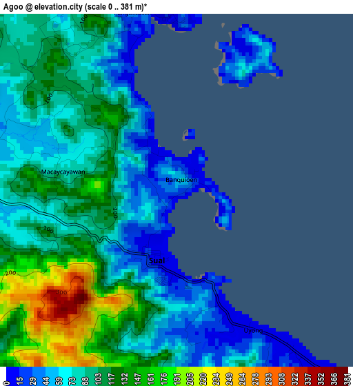 Agoo elevation map