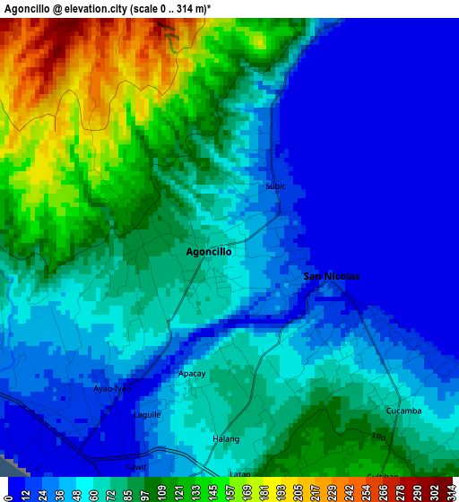 Agoncillo elevation map