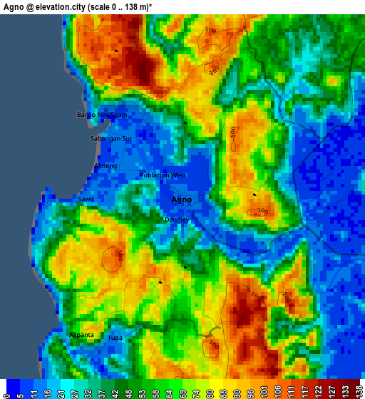 Agno elevation map