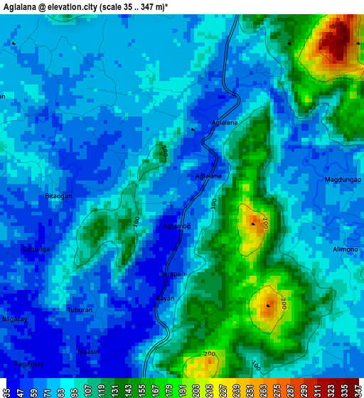 Aglalana elevation map