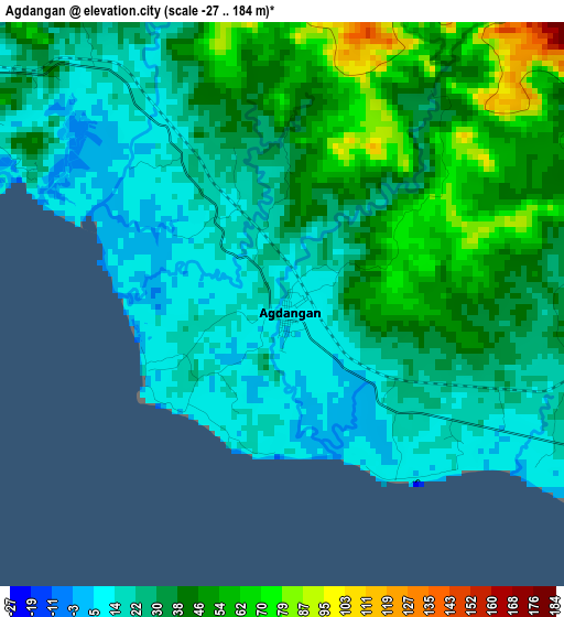 Agdangan elevation map