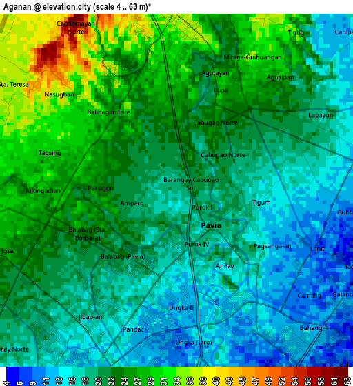 Aganan elevation map