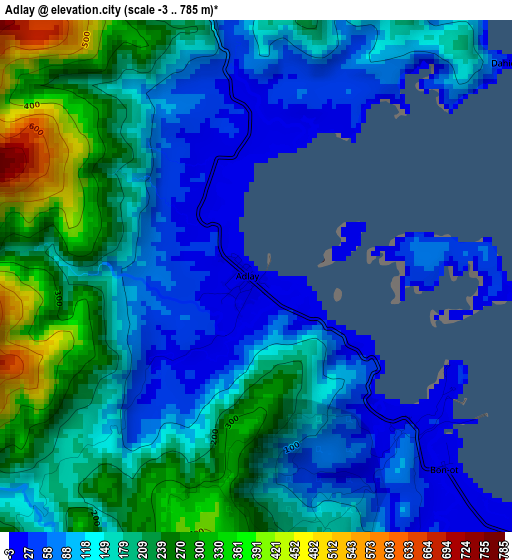 Adlay elevation map