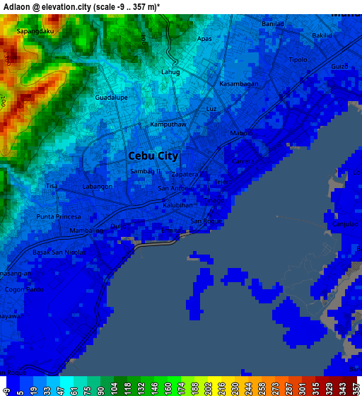 Adlaon elevation map