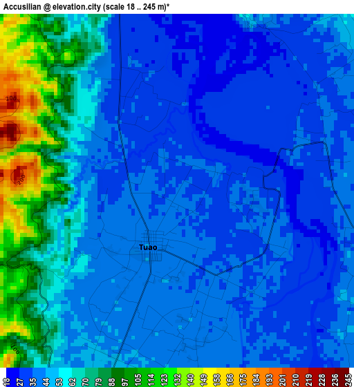 Accusilian elevation map