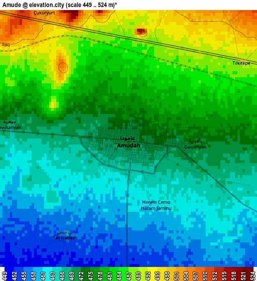 Amude elevation map