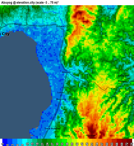 Abuyog elevation map