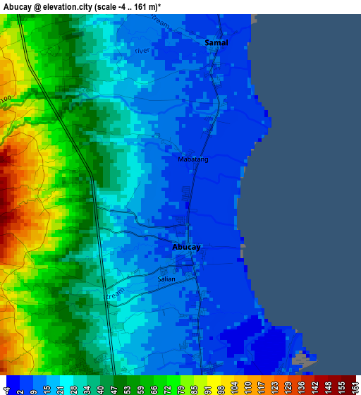 Abucay elevation map