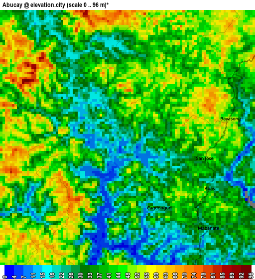 Abucay elevation map