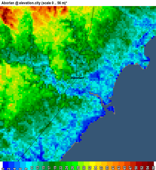 Aborlan elevation map