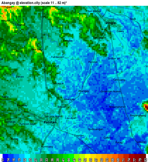 Abangay elevation map
