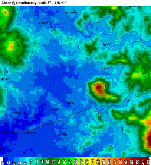 Abaca elevation map