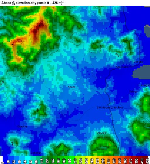 Abaca elevation map