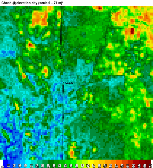 Chaah elevation map