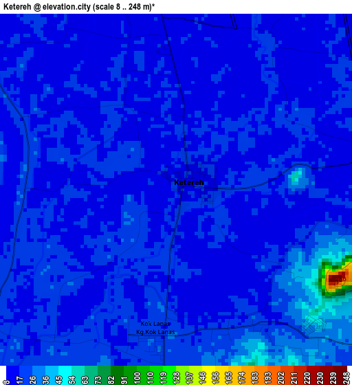 Ketereh elevation map