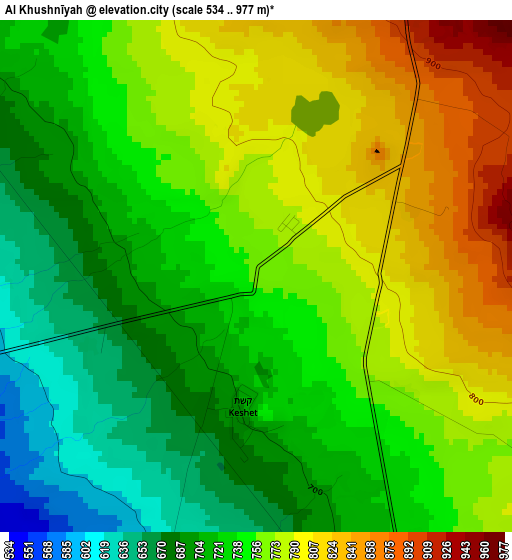 Al Khushnīyah elevation map