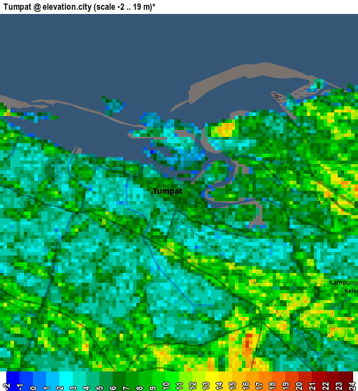 Tumpat elevation map