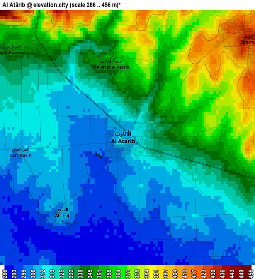 Al Atārib elevation map