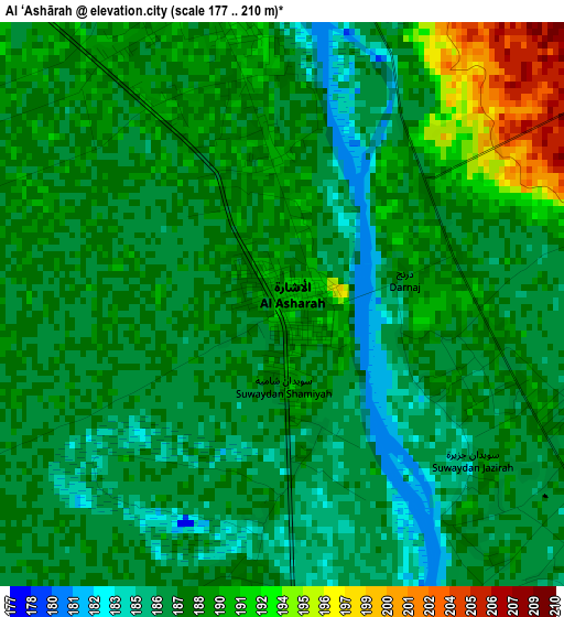 Al ‘Ashārah elevation map