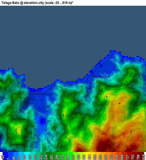 Telaga Batu elevation map